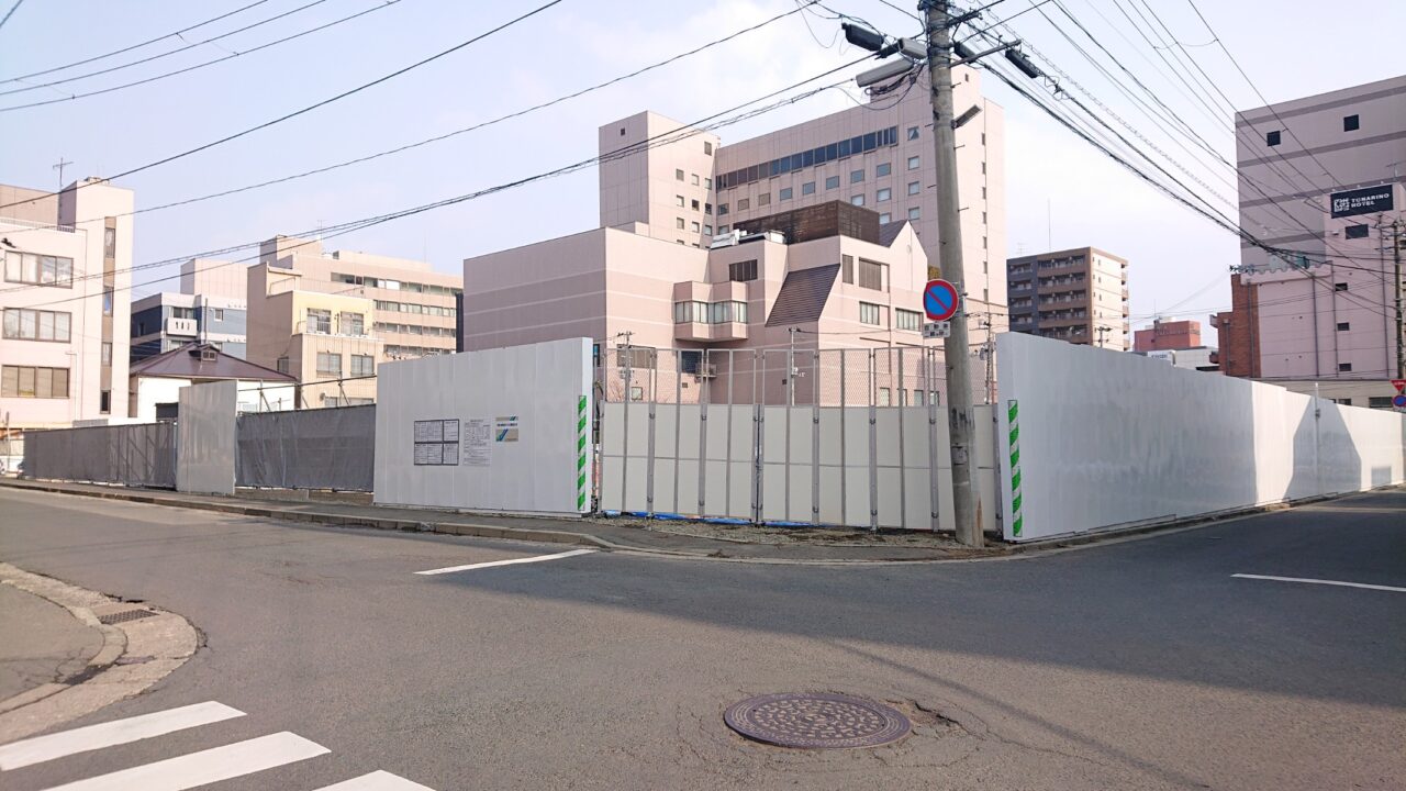 盛岡駅北通ホテル建設場所の別角度からの様子