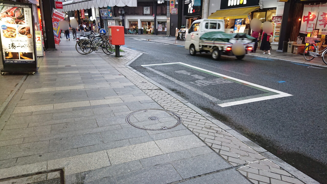 自転車駐車場が設置されるビックエコー前