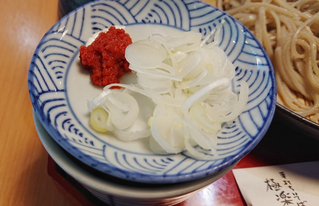 もみじおろしとねぎでいただく