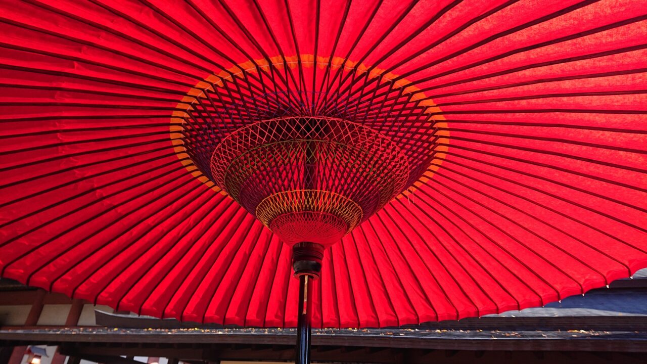 七五三撮影の小道具和傘