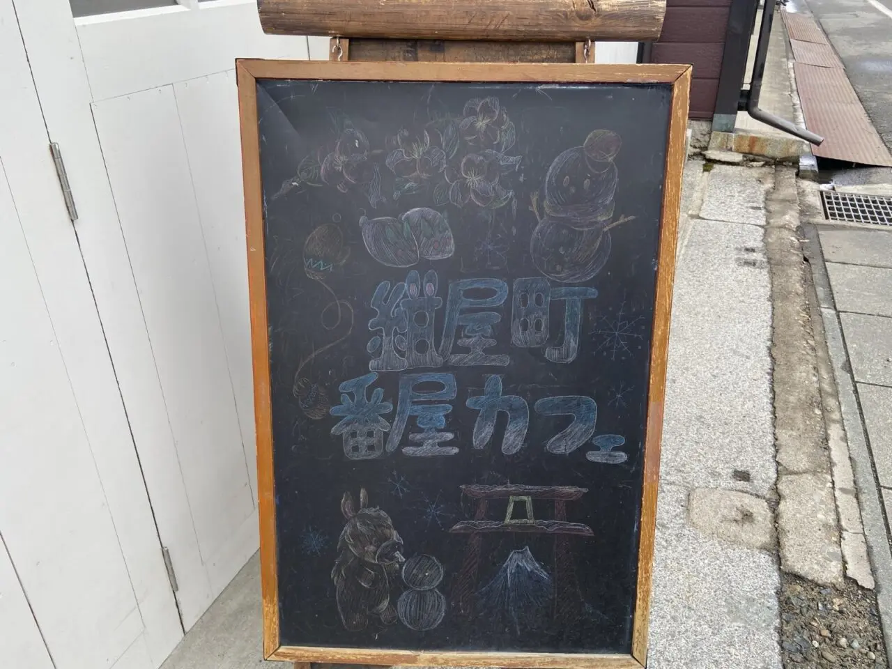 臨時休業となる紺屋町番屋カフェの看板