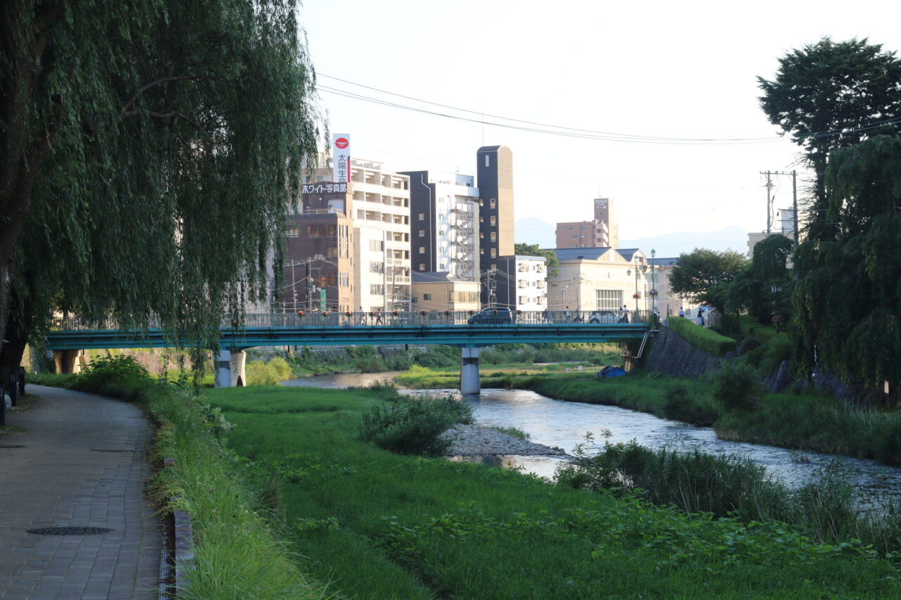 自然豊かな中津川の様子