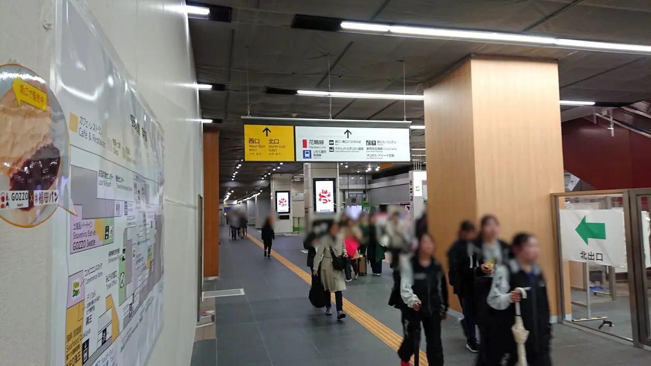 JR線・新幹線改札と西口・北口をつなぐ通路が開通していた盛岡駅構内の様子2604